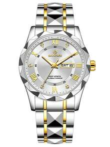LIGE Fashion Casual Luxury Men's Watch, Waterproof Luminous Quartz Watch With Calendar Dial Wristwatch - Silver - View 20