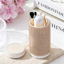 Set Kuas Makeup Lengkap Bertabur Berlian Imitasi, Set Kuas 6-in-1 Kreatif dengan Hiasan Berlian, Kuas Bedak dan Kuas Eyeshadow Ultra Lembut, Alat Makeup, Set Perjalanan Portabel dengan Cermin Terintegrasi - MultiWarna - View 12