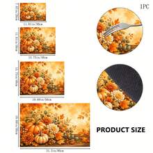 1pc Pumpkin Pattern Diatomaceous Earth Kitchen Drain Mat, Quick-Drying Absorbent Non-Slip Coffee Machine Mat And Dish Drying Mat, Suitable For Kitchen Countertop, Dining Table And Autumn Home Decor - Multicolor - View 6
