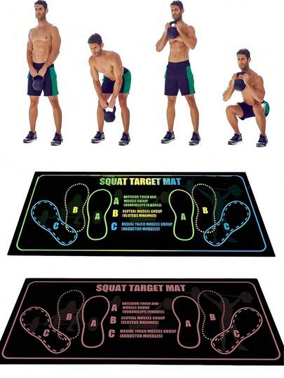 Silicone Non-Slip Yoga Mat Fitness Training Pad, Suitable For Home And Gym Squat Training, With Anti-Slip Surface And Shock-Absorbing Cushioning Function Squat Pad Training Mat, Training Equipment Sports Accessories, Pilates And Fitness Equipment