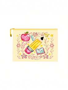 Mesh Zipper Makeup Bag,Apple Pencil Book Print,Back To School Mesh Storage Bag,Portable Zipper Stationery Pouch,Large Capacity Cosmetic Bag,Transparent Pen Bag,School Supplies Storage,For School Office Travel,Gifts For Teachers And Students - Multicolor - View 14