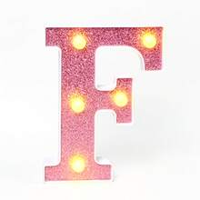 1個16cm/6.3英吋玫瑰粉LED發光字母燈，電池供電家居裝飾字母燈，適用於婚禮求婚、生日派對裝飾、週年紀念裝飾、臥室桌面字母燈及房間牆面裝飾字母 - 深粉紅色 - 查看 23