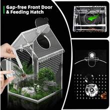 1-Piece Jumping Spider Shell, Anti Warping Seamless Acrylic Agave Glass Container, Front Opening Insect Habitat With Feeding Port, Used For Praying To Ants, Hermit Crabs, Snails, And Micro Reptiles (5 Inches Long * 5 Inches Wide * 20.3 * High) - House - View 5