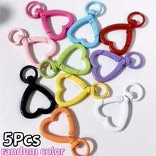 5/10/15/18/20/30pcs Colorful Rotating Heart-Shaped Lobster Clasp Hooks, Suitable For Bags, Dog Leashes, DIY Jewelry Making Accessories (Random Color) - Heart Shaped Keychain - View 17