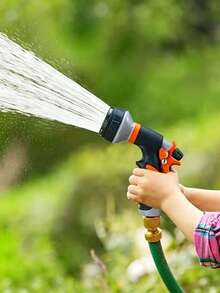 1pc High Pressure Garden Hose Nozzle, With Adjustable Nozzle, Multi-Purpose For Garden Watering + Car Washing + Yard Cleaning, Durable Lightweight Design, Orange And Black Ergonomic Non-Slip Handle, Universal Threaded Connection, Easy Installation - A - View 4