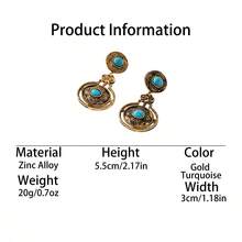 1Pair Ornate Antique Gold Drop Earrings , Boho Statement Design,Women's Versatile Vacation Statement Jewelry - Ancient Bronze - View 7