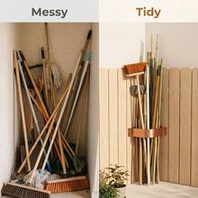Wall-Mounted Corner Tool Storage Rack, Drill-In Pole Organizer, Suitable For Garage, Workshop, Yard - A - View 5
