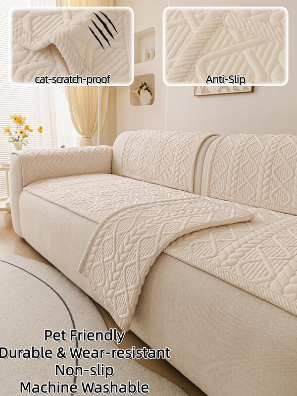 1 Adet Flanel Elmas 3D Örgü Jakarlı Koltuk Minder Kılıfı, Modern Minimalist Düz Renk Koltuk Kılıfı, Kenar Detaylı Tam Sarımlı, Kaymaz Parçacıklı Alt Yüzey, Kedi Tırmalamasına Dayanıklı, Evcil Hayvan Dostu, Aşınmaya ve Yırtılmaya Dayanıklı, Makinede Yıkanabilir, Tüylenme ve Solma Yapmayan, Yatak Odası, Oturma Odası ve Dış Mekan İçin 1-4 Kişilik Düz veya L Tipi Koltuğa, Pencere Önü ve Tatamiye Uygun, Dört Mevsim Toz Geçirmez Ev Dekoru Koltuk Kılıfı Battaniyesi, Bohem Tarzı