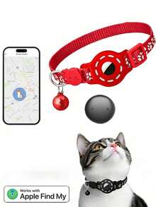 1 cái thiết bị định vị thú cưng tương thích với Apple Find My Tracker, vòng cổ phản quang tháo rời được cho mèo - Nhiều màu - Xem 8