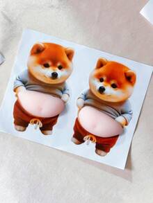 3D Anti-Collision Sticker Shiba Inu Squeezable Belly Cute Creative Anti-Collision Strip Stress Relief Toy For Door - Multicolor - View 3