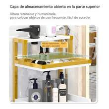 Soporte De Secadores Para Barbería Con Cajones Moderno - Dorado - Ver 7