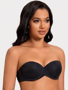 MELENECA Heavy Padded Push Up With Lift Multiway Underwire Strapless Bra For Women - Black - View 5