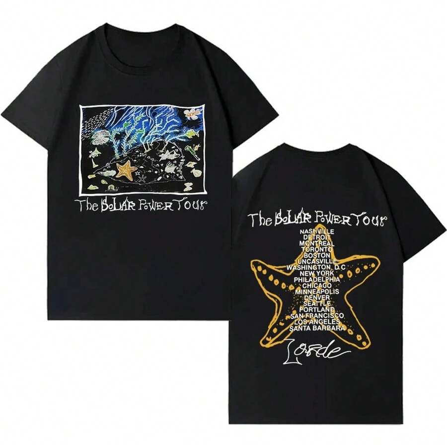 Sängerin Lorde Album-Tour-T-Shirt für Männer und Frauen Ästhetisches Pop-T-Shirt aus reiner Baumwolle Harajuku-Kleidung Gemütliches Kurzarm-Oberteil Geschenk für Fans - 4 - Übersicht 1