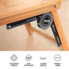 1PC 360° Adjustable Miter Saw Protractor, Precision Angle Finder Measuring Tool, Professional Woodworking Angle Gauge Ruler, Accurate Corner Angle Measuring Instrument For Table Saw, Baseboard, Crown Molding & Trim Cutting Projects - A - View 8