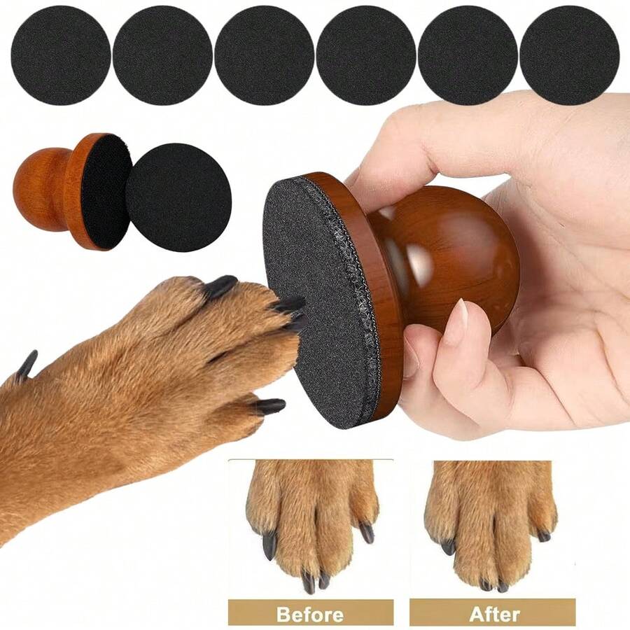 7pcs Wooden Pet Nail File Set, Cat Dog Paw Grinder, Dog Claw Trimmer, Nail Scraper, Nail File Board, Pet Grooming Supplies - View 1