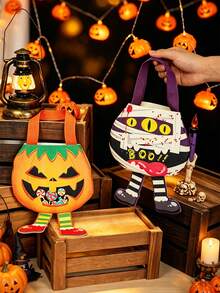 Halloween Candy Trick Or Treat Bag, Ghost Pumpkin Goblin Non-Woven Fabric Tote Gift Bag, Trick Or Treat Snack Bag, Holiday Party Decoration Gift Bag, Children's Halloween Snack Gift Storage Bag - Tote Bag - View 5