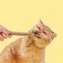 3/6pcs Cat Chew Sticks, Made Of Cat, Raffia, Gallnut And Hemp Rope, For Dental Cleaning And Chewing. Dental Cleaning Toy For Kittens, Indoor Entertainment For Bored Cats - Black - View 3