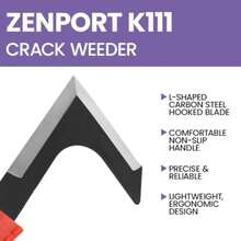 K111 Crack Weeder, Driveway, Side-Walk Weeding Tool, Carbon Steel, L-Shape Blade - Orange - View 6
