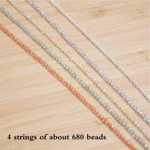 2mm Random Color 680pcs/Set Charming Electroplated Crystal Beads, Spindle Glass Beads DIY Jewelry Beading Accessories, Wheel Crystal Loose Beads, Hanging Rope Accessories, Suitable For Men And Women As Daily Or Holiday Gifts. - Multicolor - View 11