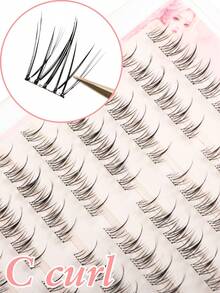 132 Clusters Glue-Free Sunflower False Eyelashes, Korean Style, C Curl, 6-12mm Mixed Length, Cluster Design, Glue-Free, No Skill Required, DIY Customizable, Save Makeup Time, Soft Lightweight Comfortable, Suitable For Beginners, Reusable, Ideal For Daily Wear, Dates, Travel, Parties And Holiday Looks, Perfect Gift For Best Friend Or Girlfriend - C - View 4