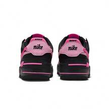 Nike AF1 Shadow Synthetic Leather Split Leather Low Fashion Comfortable Sneakers Women's Black Pink - Black Powder - View 4