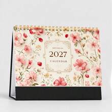 1 Stück Frischer Blumen 2D Cover 2027 Tischkalender, geeignet für tägliches Büro, Schule, Unternehmen, hilft Ihnen bei der Zeitplanung und Monatsplanung. Exquisites Design, 12 Monate klar dargestellt von Januar bis Dezember, begleitet Sie durch jeden schönen Moment, ein durchdachter kleiner Helfer für die Planung von Leben und Arbeit. - Tischkalender - Übersicht 4