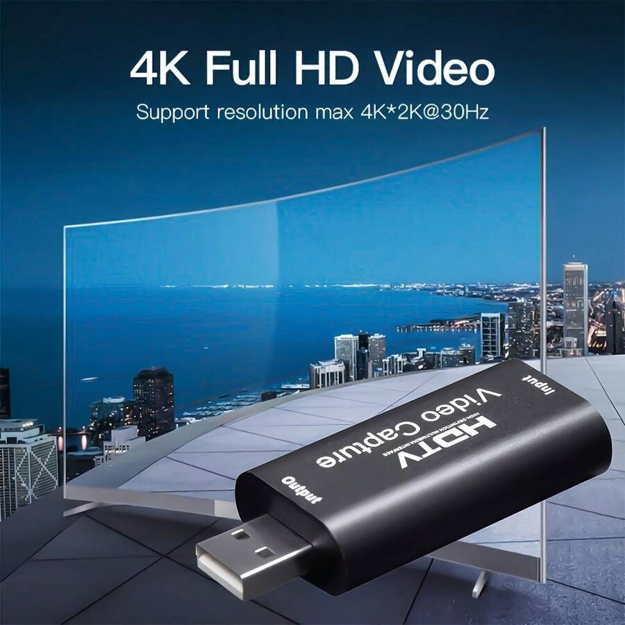 Capture Stunning 1080P Video High-Quality USB Connector, Suitable For HDTV Capture Device HDTV Video Capture Card - Capture And Stream LiveMedia. Video Conferencing, Gaming And Compatible With PC And More! - View 1