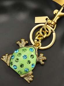1Pc Bag Charm, Keychain, Purse Pendant, Car Key Holder, Handbag Accessory,Frog Shaped Pendant, Crystal Frog Charm, Enamel Frog Ornament,Unisex Gift - Multicolor - View 2