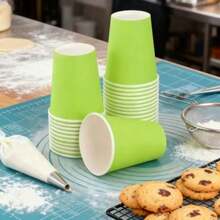 2/10/20/30/40/60/100pcs 9oz Paper Coffee Cups, Water Cups, Beverage Cups, Milk Cups, Juice Cups, Champagne Cups, Party Cups, Suitable For Hot And Cold Drinks, Green Paper Hot Coffee Cups, Suitable For Water, Juice Or Tea, Office, Party, Home, Travel, Suitable For Party, Picnic, Travel And Events - View 8
