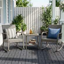 Interlocking Courtyard Deck Tiles Set | 12-Inch Weather-Resistant Plastic Outdoor Flooring | Suitable For Garden, Balcony, Poolside - Small 8-piece - View 3