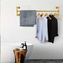 2piezas Percheros De Pared Minimalista Estante de Ropa Perchero Organizador de Acero para uso doméstico en el baño y en la cocina - Ver 8