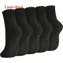 1/3/5/6/8/9/10 Paia di Calze Sportive da Donna Calcuit, Combinazione Multicolore, Costolatura Verticale, Fascia Antiscivolo, Suola in Silicone Antiscivolo, Stile Coppia, Adatte per Tutte le Stagioni, Tessuto a Maglia, Multifunzionali Casa/Fitness/Yoga/Pilates - Multicolore - Visualizzare 18