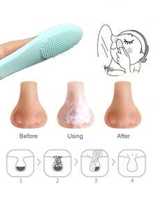 5pcsSilicone Nose Cleaning Brush Is Suitable For Blackhead And Pore Cleaning, Massage Tool, Daily Skin Care, School, Family, Travel, And Gift Giving - Multicolor - View 10