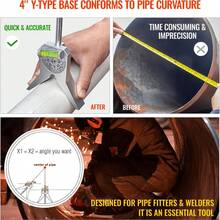 1pc Y-Type Manual Pipe Centering Marker Tool, 4 Inch Tube Center Finder Locator, Heavy Duty Pipe Centering Head Gauge, Portable Pipe Marking Alignment Tool For Pipeline Construction, Accurate Round Tube Positioning Measuring Hand Tool - A - View 9