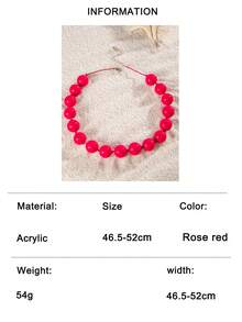 1pc/Fashion Minimalist Old Money Style Solid Color Handmade Beaded Necklace, Suitable For Women's Daily Commute And Date, Atmospheric Gift - Multicolor - View 15