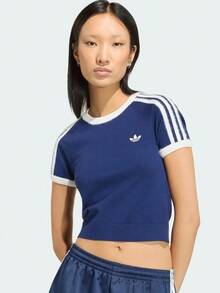 Adidas Originals Kaos Rajut Lengan Pendek Tanpa Kerah Wanita TKW2606 - Navy Blue - View 4