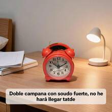 Retro Double Bell Quartz Alarm Clock For Bedrooms And Students - 1PC. - View 3
