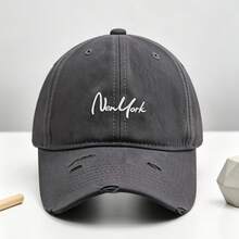 1件時尚戶外棒球帽－紐約刺繡寬帽簷，修飾臉型顯小並提供防曬保護 - 多色 - 查看 4
