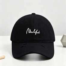 1件時尚戶外棒球帽－紐約刺繡寬帽簷，修飾臉型顯小並提供防曬保護 - 多色 - 查看 5