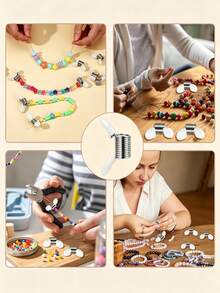Bead Stopper Spring Clamp, Jewelry Making Bead Stopper, Spring Bead Clamp With White Handle, Creative Wire End Bead Clamp, Jewelry Making Tool To Prevent Beads From Falling, Suitable For Handmade Bracelets And Necklaces - Multiple Styles - View 6