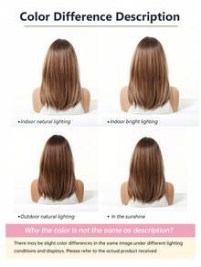 Topshe Ava WIGS 18英吋黑棕色長層次假髮附瀏海，柔軟易造型合成纖維髮，適合女性日常配戴、上班、度假，亦適合作為萬聖節、聖誕節女性禮物 - 摩卡棕 - 查看 10