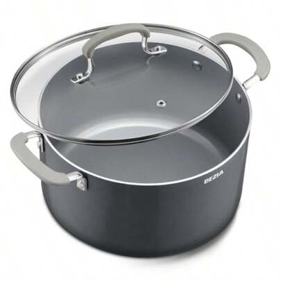 10QT Non Stick Stock Pot With Lid, Ceramic Large Cooking Pot For Soup Stay-Cool Silicone Handles, Oven  And Easy Cleanup, For All Stovetops, For Big-Batch Pasta Sauce, Multi-Portion Curries