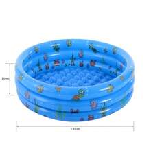Piscina Inflable Redonda de Tres Anillos con Diseño Marino, Alberca Portátil para Niños, Ideal para Juegos de Agua en Patio y Jardín - A - Ver 6