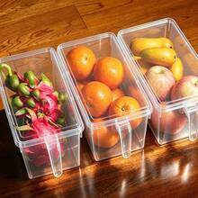 6-Piece Set With 3 Boxes And 3 Lids. Clear PP Fridge Storage Containers With Side Handles. Sealed Design Keeps Food Fresh And Avoids Spoilage. Suitable For Fruits, Veggies, Grains, Meat And Drinks To Organize Your Fridge - Transparent - View 4