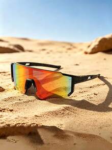 1 Pair Frameless Silver Outdoor Off-Road Desert Cycling Large Frame Windproof Sand-Proof Sports Goggles - Multicolor - View 1
