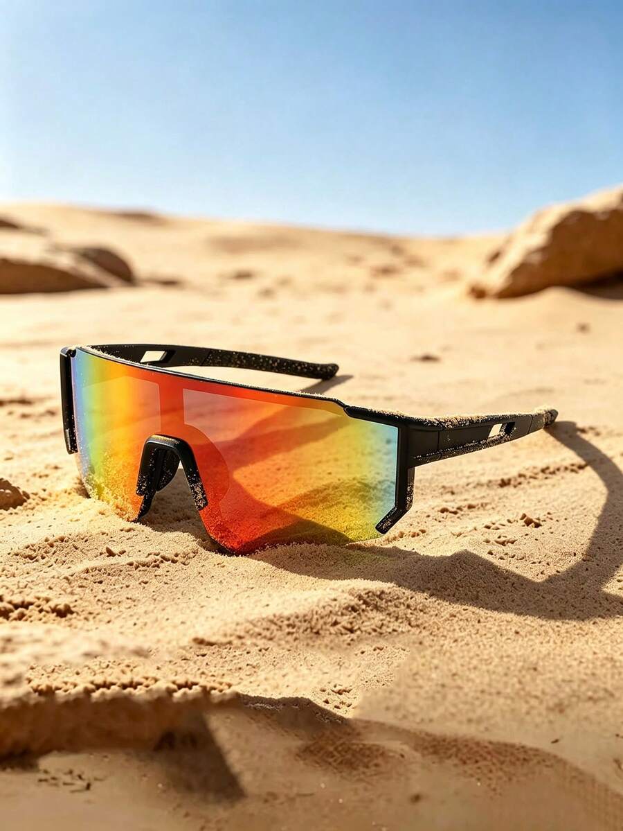 1 Pair Frameless Silver Outdoor Off-Road Desert Cycling Large Frame Windproof Sand-Proof Sports Goggles - Multicolor - View 1
