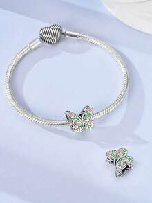 Silver Plated Animal Letter Charms,Rabbit Elephant Turtle Butterfly Horse Beads Pendant,Spring Holiday DIY Jewelry Gift Fits Bracelet Necklace - Multicolor - View 9