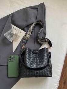 New Woven Shoulder Bag For Women, High-End Crossbody Bag, Versatile Commuter Bag - Black - View 6