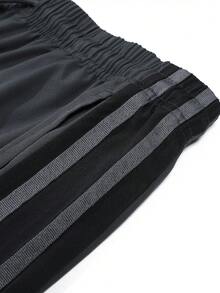 Men's Wide Leg Joggers, Fashionable Drawstring Loose Hem Comfortable Long Pants - Grey - View 6