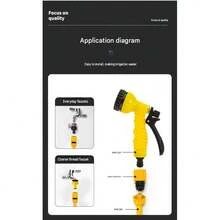 1pc High Pressure Garden Hose Nozzle, With Adjustable Nozzle, Multi-Purpose For Garden Watering + Car Washing + Yard Cleaning, Durable Lightweight Design, Orange And Black Ergonomic Non-Slip Handle, Universal Threaded Connection, Easy Installation - A - View 7